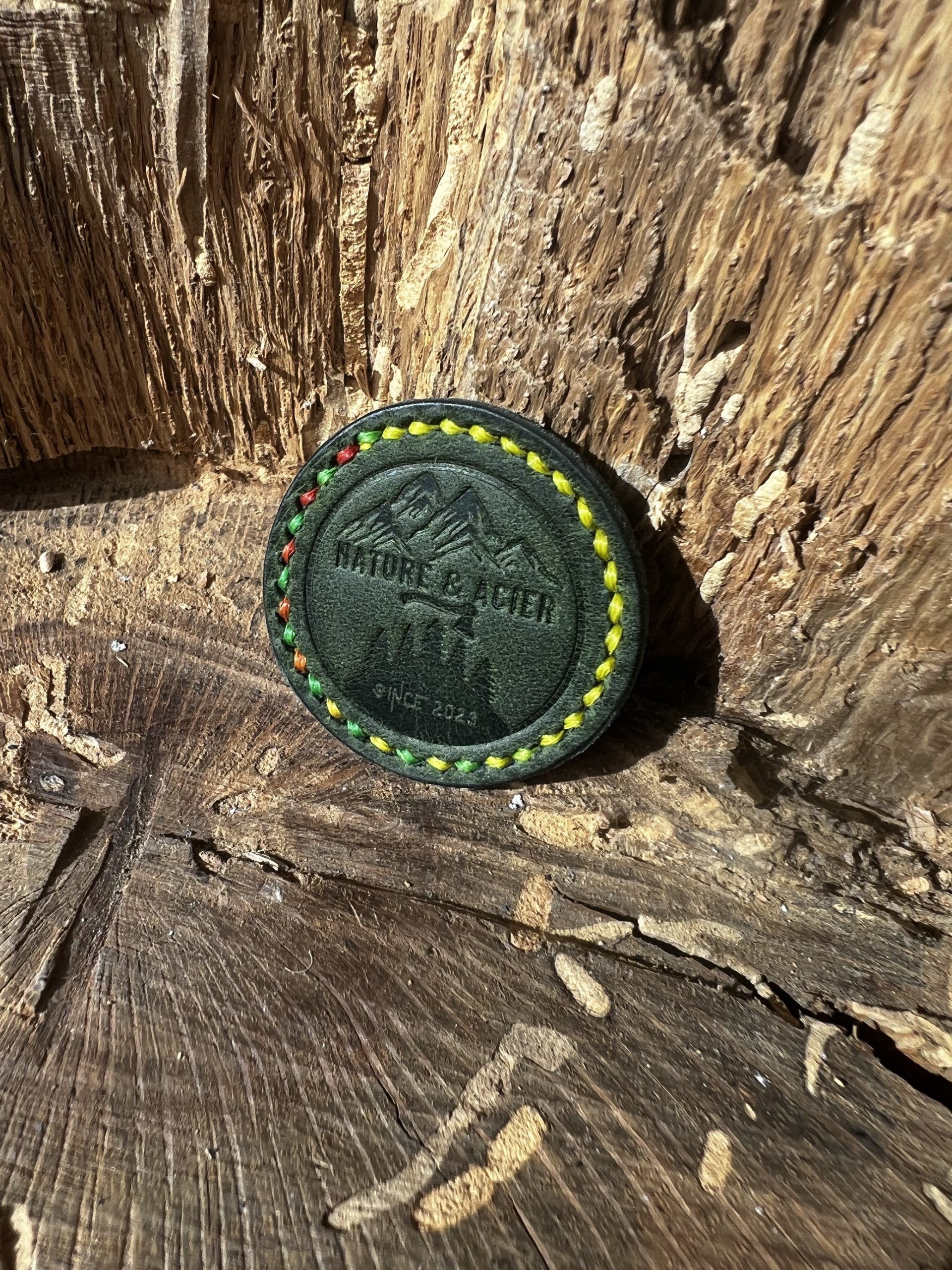 PATCH VELCRO cuir vert